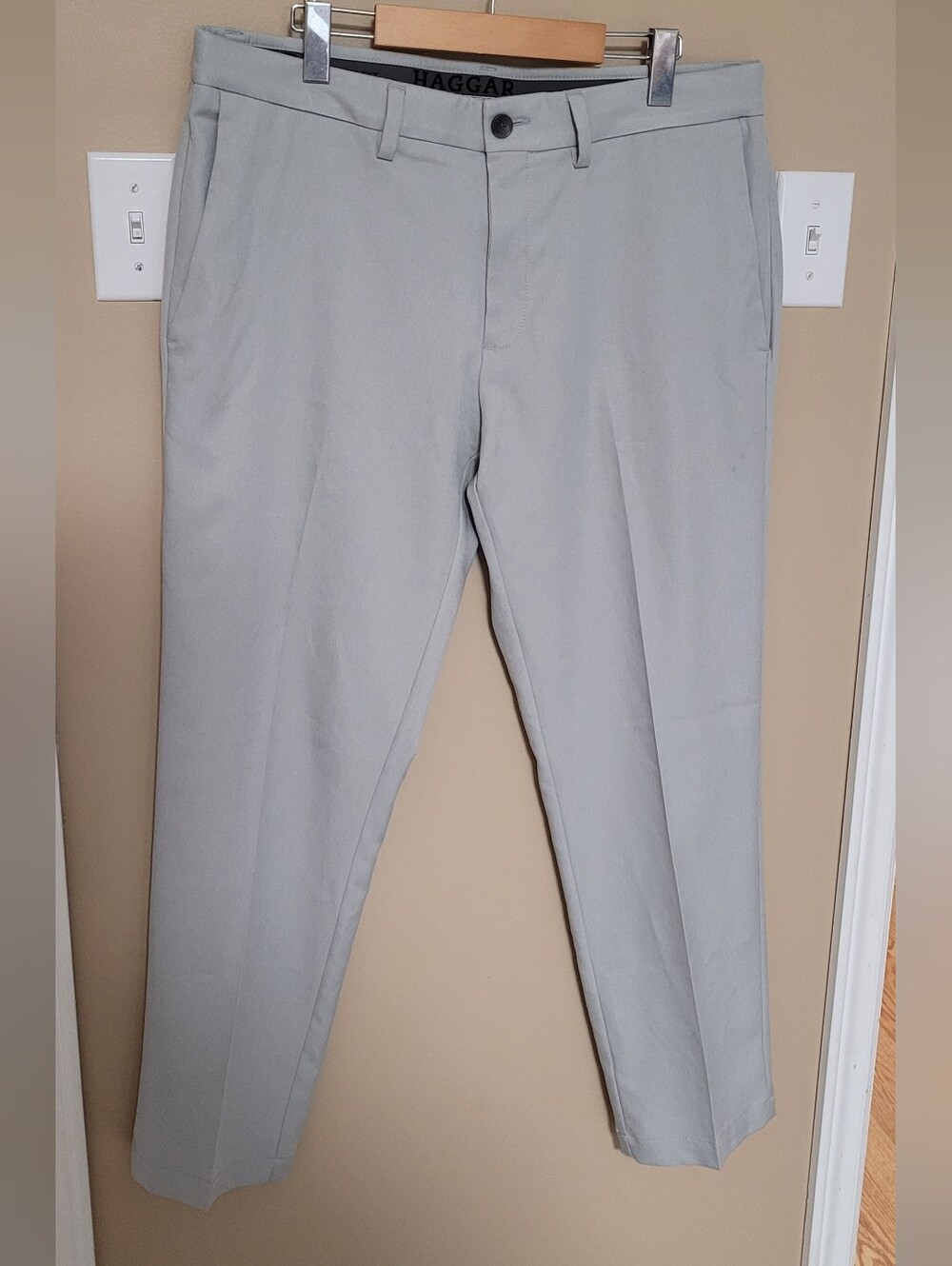 Haggar Light Gray Chinos - Modern Straight Fit